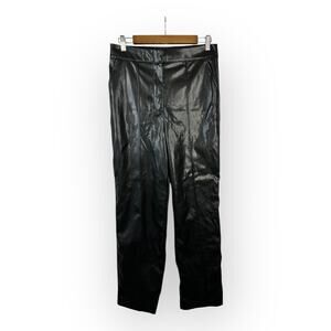 ASOS Design Womens size 8 Vegan Faux Leather Wide Leg Pants Black